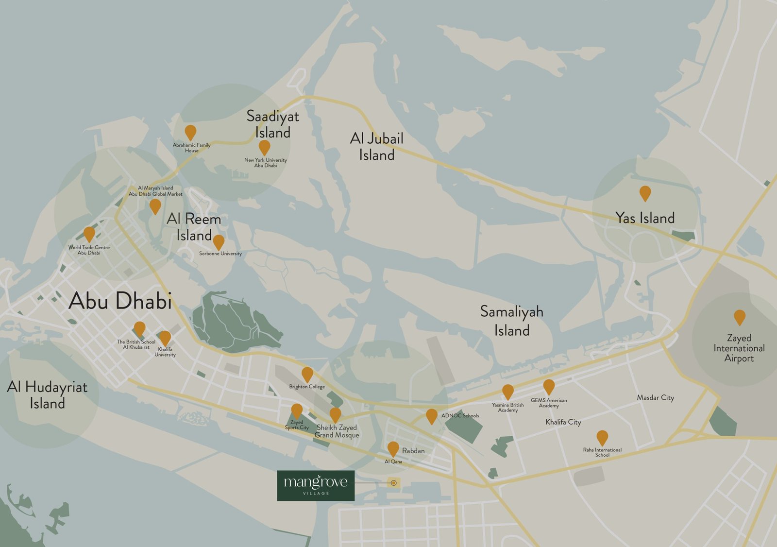 Luxury Beachfront Residences in Abu Dhabi Mangrove Village Mangrove Village-Location